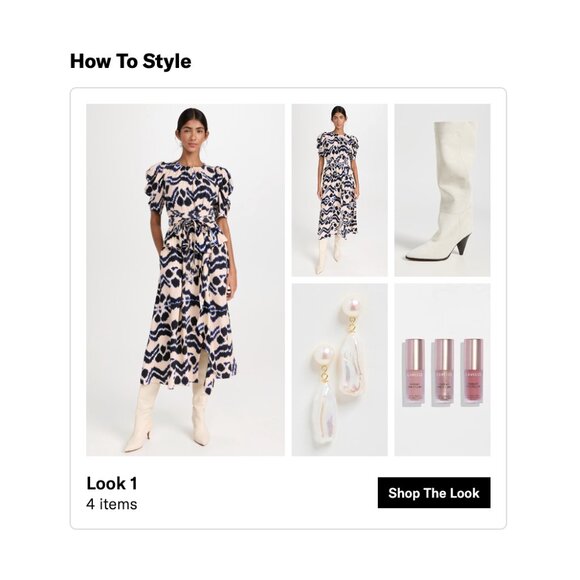 Ulla Johnson Marion Navy and Beige Ikat Dress - Picture 6 of 14